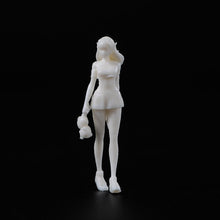 Load image into Gallery viewer, 1:64 Painted Unpainted Figure Model Miniature Resin Diorama Pretty Walking Girl New