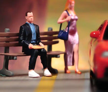 Load image into Gallery viewer, 1:64 Painted Figure Model Miniature Resin Diorama Sand Sitting Man in Suit Toy New Collection