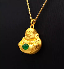 Load image into Gallery viewer, Nature Jade Laughing Budha Pendant Necklace Gift Jewelry charm Blessing Fortune
