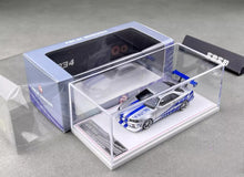 Load image into Gallery viewer, FH 1:64 FNF JDM Silver Skyline GTR R34 Sports Model Diecast Metal Car New Collection