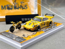 Load image into Gallery viewer, ZJWJ 1:64 Yellow RWB 964 Bicycle Bike Sports Model Diecast Metal Car New Collection
