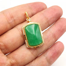 Load image into Gallery viewer, Nature Retangle Jade Pendant Necklace Gift Jewelry charm Blessing Fortune New G