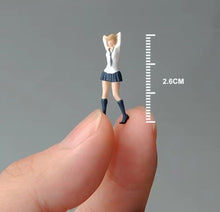 Load image into Gallery viewer, 1:64 Painted Figure Mini Model Miniature Resin Diorama Short Hair Uniform Girl