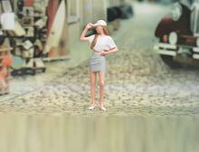 Load image into Gallery viewer, 1:64 Painted Figure Model Miniature Resin Diorama Toy Cap Mini Skirt Casual Girl