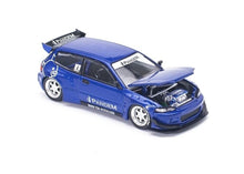 Load image into Gallery viewer, Poprace 1:64 Blue Civic EG6 SIR Pandem Hatchback Model Diecast Metal Car New Collection