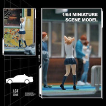 Load image into Gallery viewer, 1:64 Painted Figure Mini Model Miniature Resin Diorama Short Hair Uniform Girl