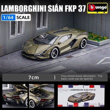 Load image into Gallery viewer, Bburago 1:64 Green Lamborghini Sian FKP 37 Racing Sports Model Toy Diecast Metal Car BN