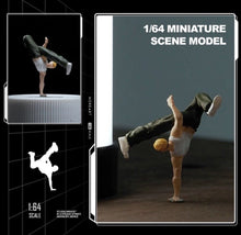 Load image into Gallery viewer, 1:64 Painted Figure Mini Model Miniature Car Scenes Resin B Hip Hop Breaking Boy