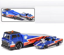 Load image into Gallery viewer, Maisto 1:64 Ramp Trailer Truck 1969 CORVETTE COUPE Model Toy Metal Car