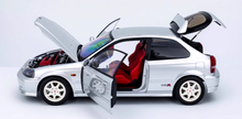 Load image into Gallery viewer, MH 1:18 Silver JDM Civic Type R EK9 Hatchback Engine Model Diecast Metal Car