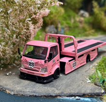 Load image into Gallery viewer, CC 1:64 Pink H300 #23 Custom Tow Flatbed Truck Model Diecast Metal Car New Collection