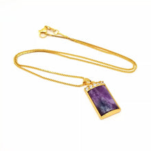 Load image into Gallery viewer, Nature Jade Purple Plaque Pendant Necklace Gift Jewelry charm Blessing Lucky New
