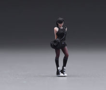 Load image into Gallery viewer, 1:64 Painted Figure Model Miniature Resin Sand Cool Girl Rock Style Lady Black