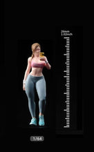 Load image into Gallery viewer, 1:64 Painted Figure Model Miniature Resin Diorama Fitness Girl Watching Mobile New