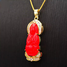 Load image into Gallery viewer, Nature Jade Guanyin Pendant Necklace Gift Jewelry charm Blessing Fortune New aa