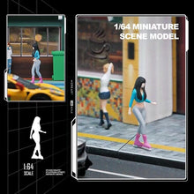 Load image into Gallery viewer, 1:64 Painted Figure Mini Model Miniature Resin Diorama Sand Skatng Girl Lady