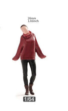 Load image into Gallery viewer, 1:64 Painted Unpainted Figure Model Miniature Resin Diorama Winter Swaeater Girl New