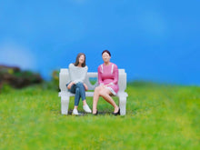 Load image into Gallery viewer, 1:64 Painted Figure Model Miniature Resin Diorama Cafe Sitting Pose Lady Man Toy Collection