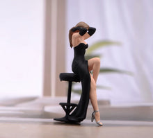 Load image into Gallery viewer, 1:64 Painted Figure Model Miniature Resin Diorama Sand Toy Black Dress Woman