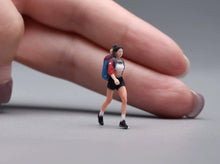 Load image into Gallery viewer, 1:64 Painted Figure Model Miniature Resin Diorama Toy Sand Hiking Lady Cool Girl