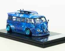 Load image into Gallery viewer, Liberty 1:64 Blue VW T1 Camper Van Bus Kombi Dragon Model Diecast Metal Car
