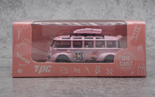 Load image into Gallery viewer, TPC 1:64 Pink VW T1 Kombi Van #43 Camper Model Diecast Metal Car New