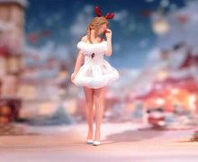 Load image into Gallery viewer, 1:64 Painted Figure Model Miniature Resin Diorama Sand Christmas Santa Girl Toy