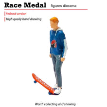 Load image into Gallery viewer, 1:64 Painted Figure Mini Model Miniature Resin Diorama Toy Skate Board Boys Girl