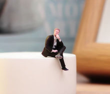 Load image into Gallery viewer, 1:64 Painted Figure Model Miniature Resin Diorama Suit Man Businessman Sitting A