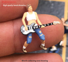 Load image into Gallery viewer, 1:64 Painted Figure Mini Model Miniature Resin Diorama Guitar Singer Artist Toy