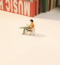 Load image into Gallery viewer, 1:64 Painted Figure Model Miniature Resin Diorama Sand Toy Reading Chairs People