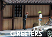 Load image into Gallery viewer, 1:64 Painted Figure Mini Model Toy Miniature Car Scenes Resin Bowing Man in Suit