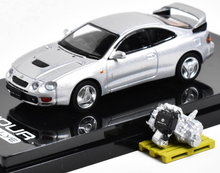 Load image into Gallery viewer, HobbyJapan 1:64 Silver Celica GT Rallye Engine Sports Model Diecast Metal Car