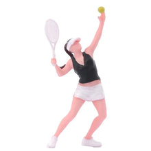 Load image into Gallery viewer, 1:64 Painted Figure Model Miniature Resin Diorama Sand Sport Tennis Man Lady Toy New Collection