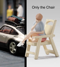 Load image into Gallery viewer, 1:64 Painted Figure Mini Model Toy Miniature Car Scenes Resin Wood colored Chair