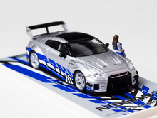 Load image into Gallery viewer, TM 1:64 Silver GTR R35 H300 Flatbed Trailer Truck Model Diecast Metal Car New Collection