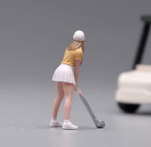 Load image into Gallery viewer, 1:64 Painted Figure Model Miniature Resin Diorama Golf Club Woman White Cap Lady