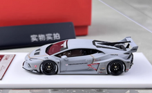 Load image into Gallery viewer, 1:64 Flame Grey Huracan GT LP610 LBWK Racing Sport Model Diecast Resin Car New Collection