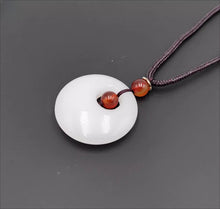 Load image into Gallery viewer, Nature White Jade Pendant Necklace Gift Jewelry charm Blessing Lucky Ring New