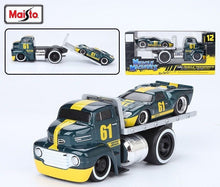 Load image into Gallery viewer, Maisto 1:64 1950 COE Flatbed Trailer 1966 GT40 MK II Model Diecast Metal Car