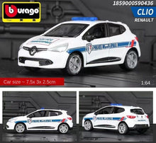 Load image into Gallery viewer, Bburago 1:64 Renault Clio Police Racing Sports Model Toy Diecast Metal Car