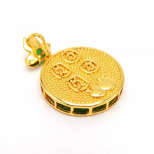 Load image into Gallery viewer, Nature Jade Reunion Round Pendant Necklace Gift Jewelry charm Blessing Lucky