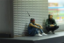 Load image into Gallery viewer, 1:64 Painted Figure Mini Model Miniature Resin Diorama Sand Black Man Sitting
