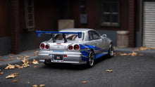 Load image into Gallery viewer, FH 1:64 FNF JDM Silver Skyline GTR R34 Sports Model Diecast Metal Car New Collection