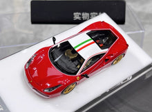 Load image into Gallery viewer, 1:64 CL Red 488 GTB White Hard Top 70th Sports Model Diecast Resin Car New Collection