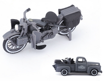 Load image into Gallery viewer, Maisto 1:24 1942 WL A Flathead 1948 F1 Pickup Truck Motorcycle Model Metal BN