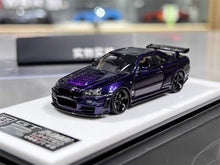 Load image into Gallery viewer, BZMW 1:64 Purple Skyline GTR R34 NISMO Z-Tune Model Diecast Resin Car New Collection