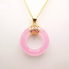 Load image into Gallery viewer, Nature Jade Ring Round Pendant Necklace Gift Jewelry charm Blessing Fortune b
