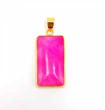 Load image into Gallery viewer, Nature Jade Pink Rectangle Pendant Necklace Gift Jewelry charm Blessing Lucky