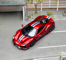 Load image into Gallery viewer, TOC 1:64 Vulcanrot Red 488 Pista Coupe Sports Model Diecast Metal Car New Collection